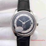 Swiss Copy Omega De Ville Hour Vision Mens Watch SS Silver Black 41mm